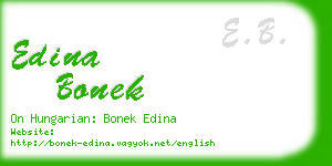 edina bonek business card